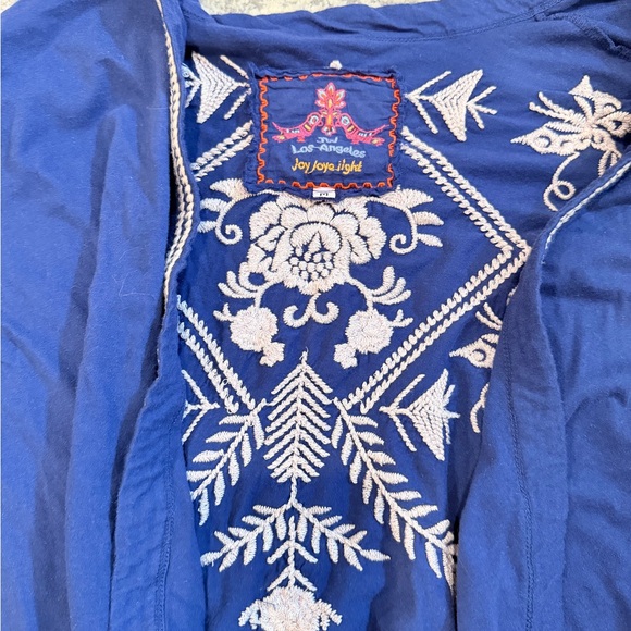 Johnny Was Blue Embroidered Kimono - Picture 2 of 3